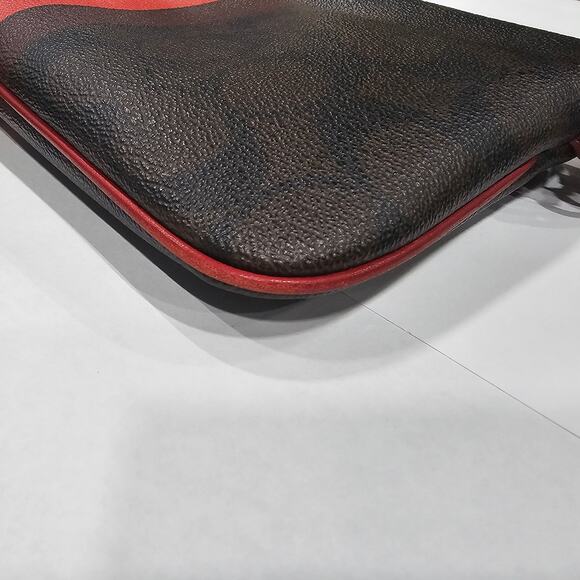 ❌️Sold❌️Coach Signature Brown & True Red Varsity Stripe F66463 Wallet / Wristlet - Picture 7 of 10